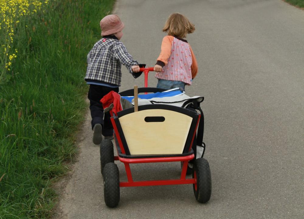 Mit dem Bollerwagen unterwegs